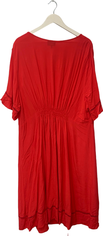 Live Unlimited Red V-Neck Dress UK 26