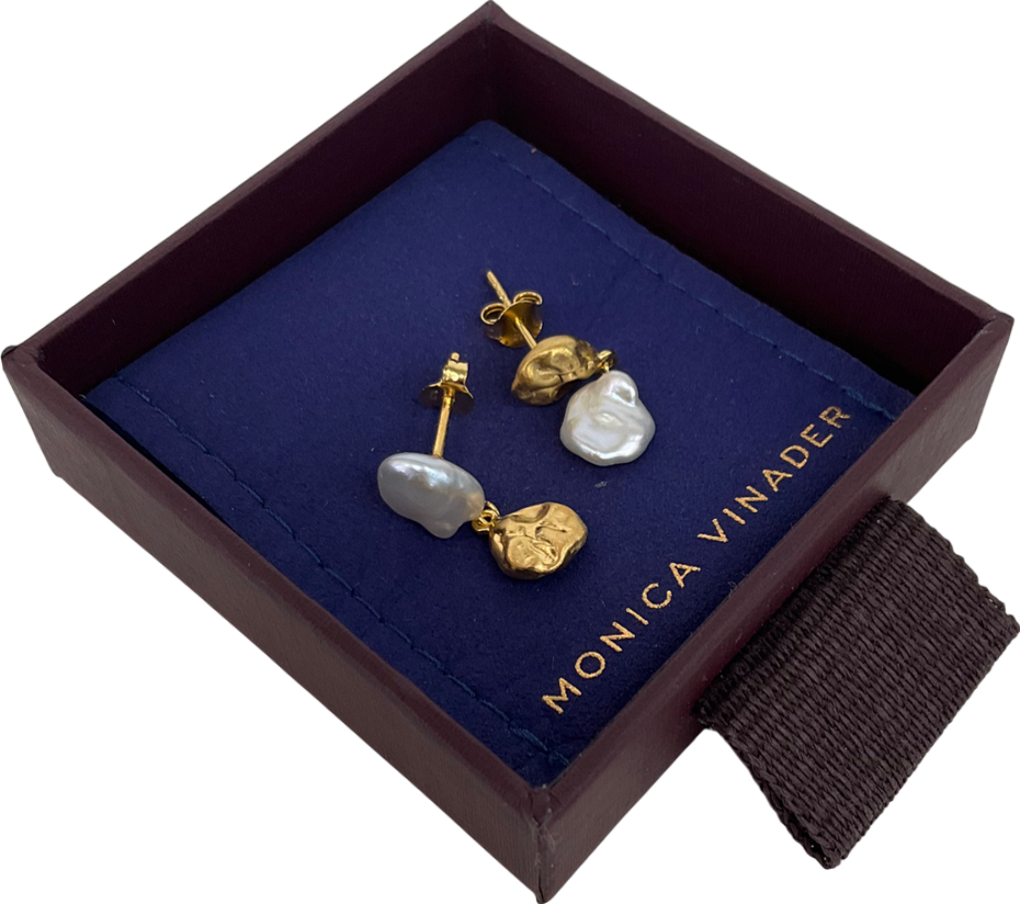 Monica Vinader Metallic Amy Powney Keshi Pearl Drop Earrings One Size