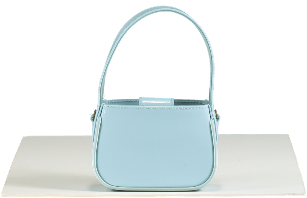 Blumarine Light Blue Crystal Logo Mini Handbag