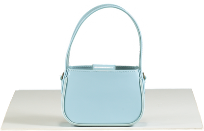 Blumarine Light Blue Crystal Logo Mini Handbag