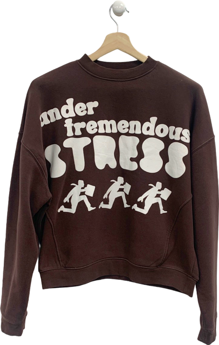 Sisters+Seekers Brown 'Under Tremendous Stress' Sweatshirt UK M
