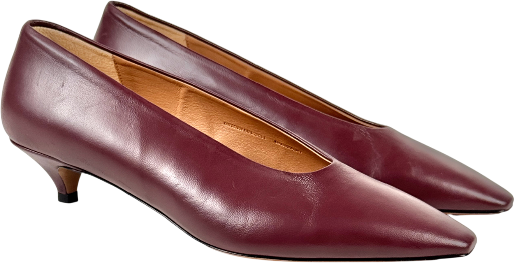 ARKET Burgundy Red Premium Leather Pumps UK 7 EU 40 👠