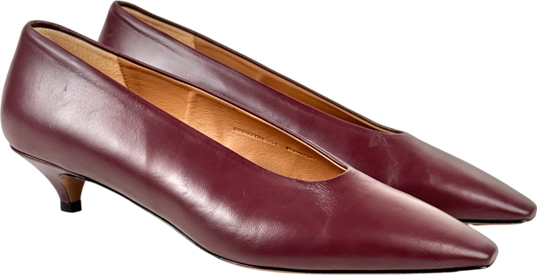 ARKET Burgundy Red Premium Leather Pumps UK 7 EU 40 👠