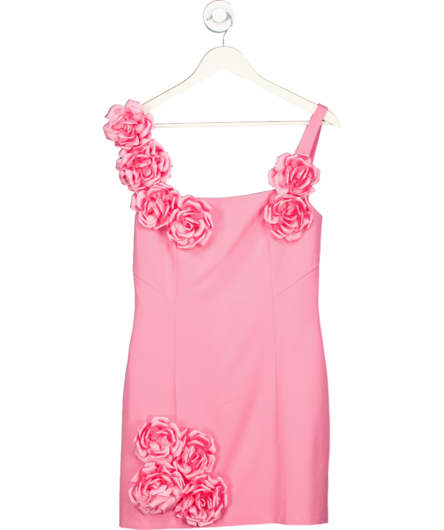 Showpo Pink Emmy Rosette Detail Mini Dress UK 10