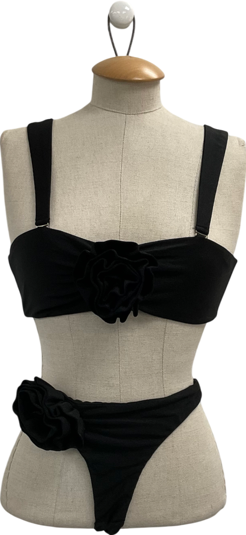 Karen Millen Black Rosette Detail Bikini UK XS