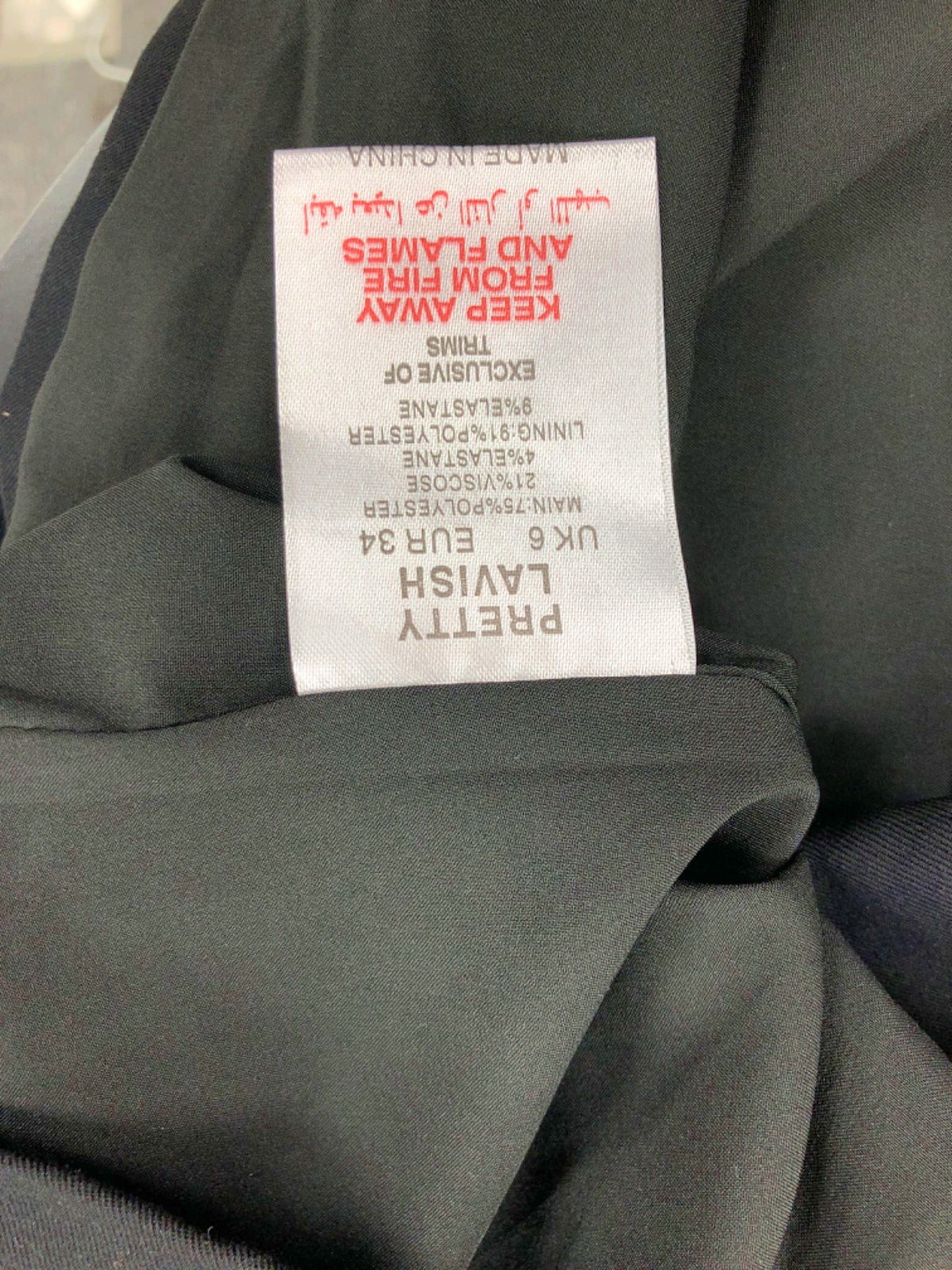 Pretty Lavish Black Sleeveless Top UK 6