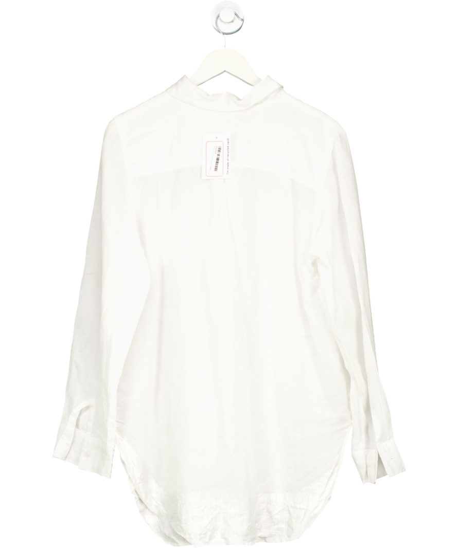 Monday Swimwear White Monaco Long-sleeved Linen Shirt UK L