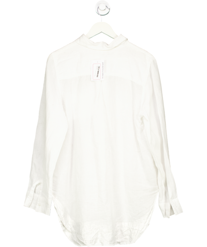 Monday Swimwear White Monaco Long-sleeved Linen Shirt UK L