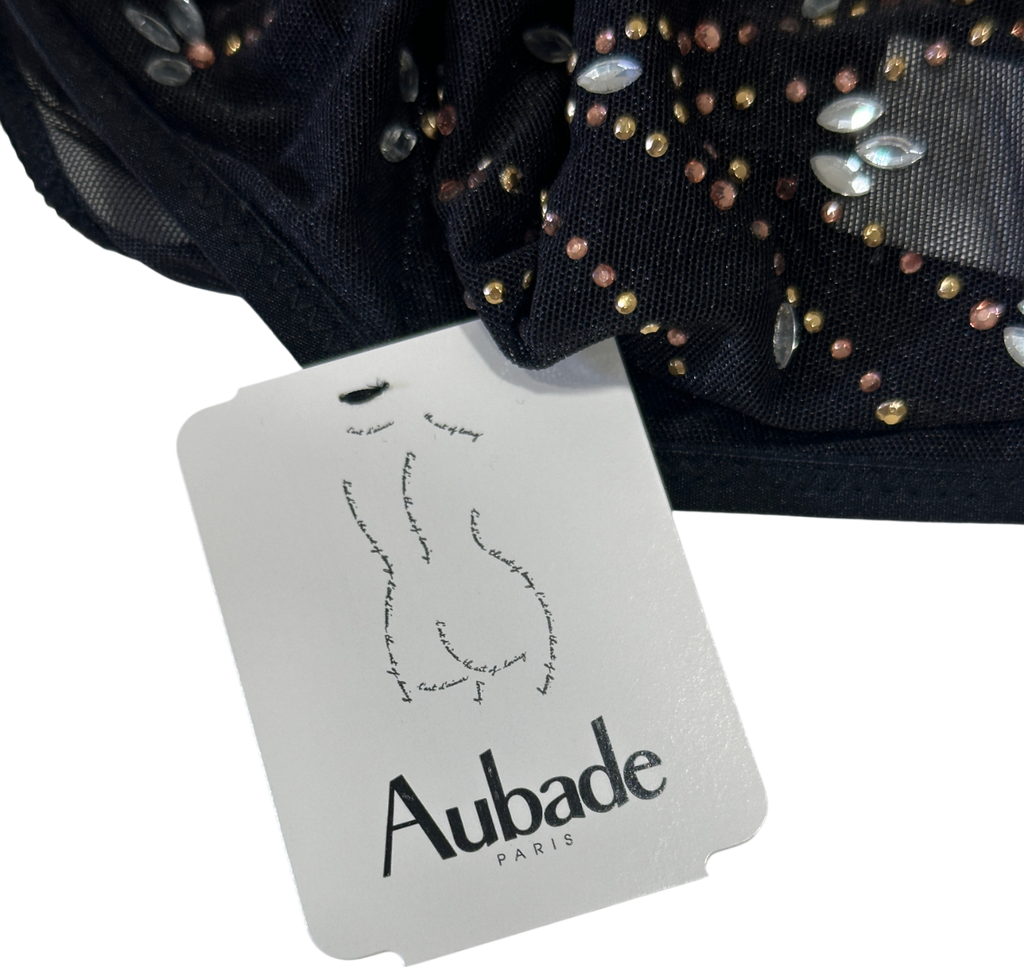Aubade Black Body Strass With Crystal Diamanté One Size