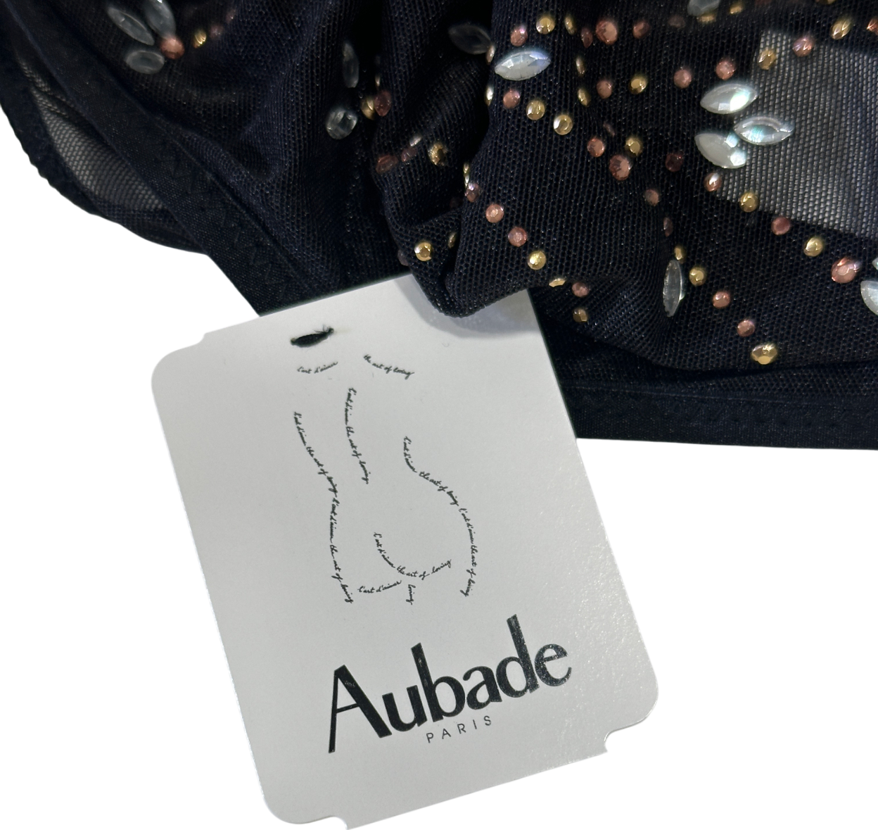 Aubade Black Body Strass With Crystal Diamanté One Size
