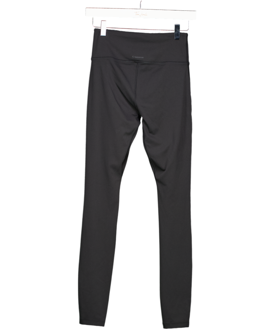 seissense Black Colour Blocked Cropped Legging UK S