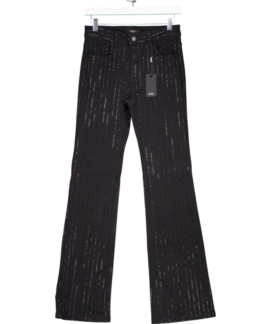 Phix Black Hot Fix Dimante Jeans - 28 Length W34