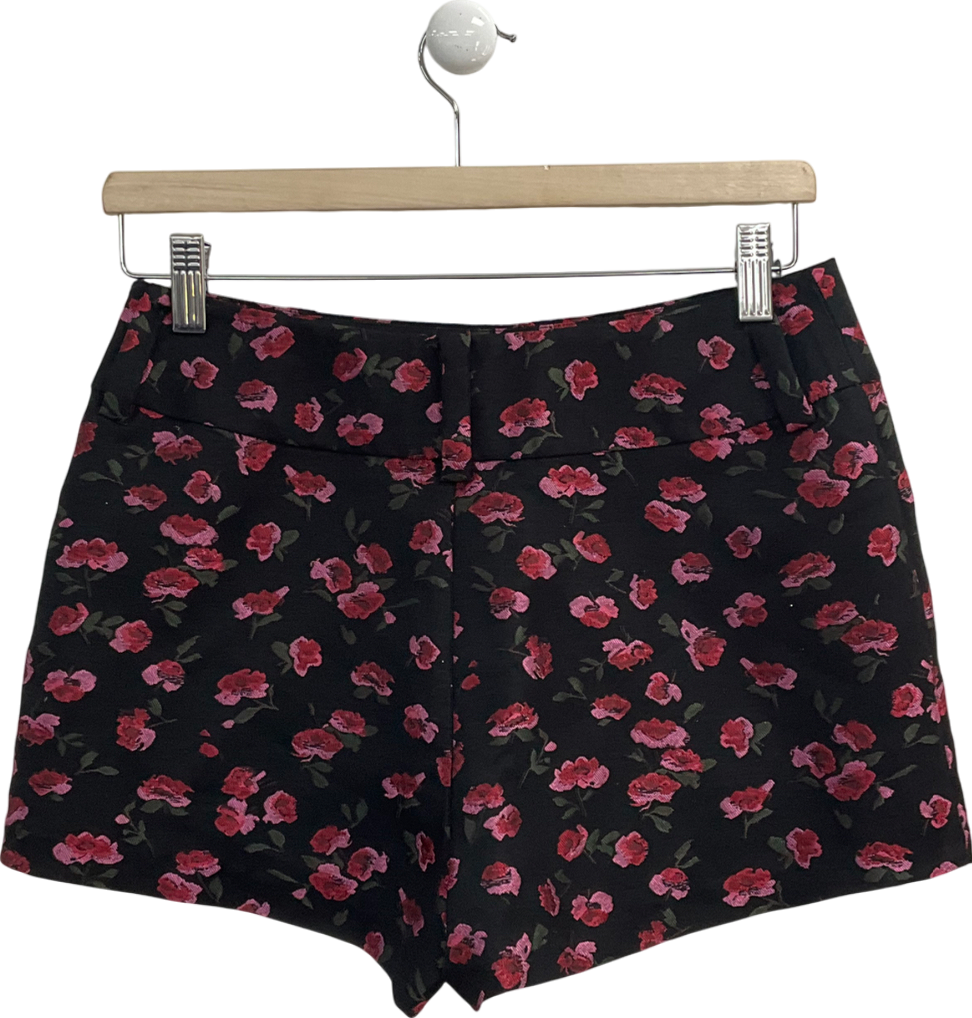 SLA the label Black Rose Print Shorts UK XS