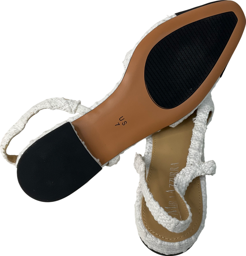 miraazzurea Cream Slingback Flats Pumps Closed Round Toe Two Toned Casual Office Shoes UK 5 EU 38 👠