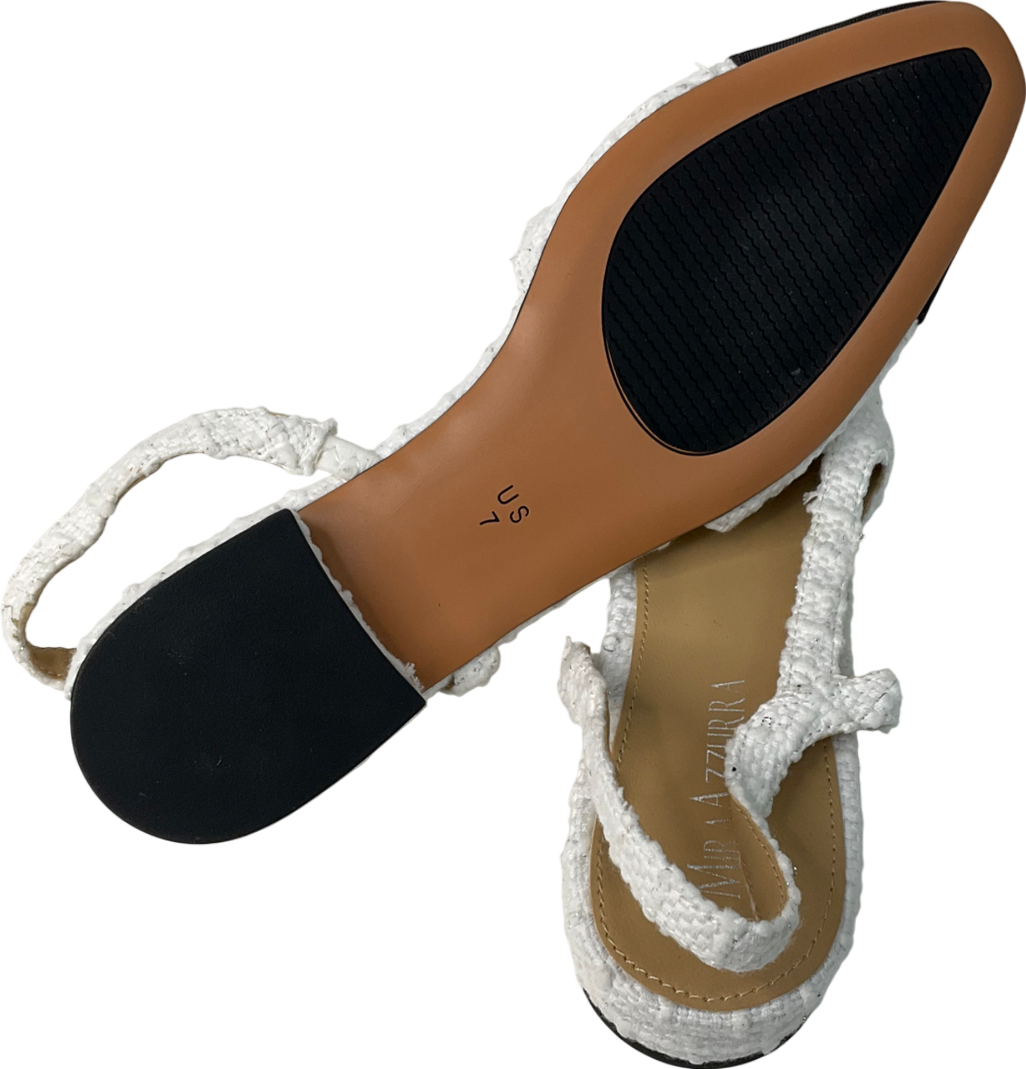 miraazzurea Cream Slingback Flats Pumps Closed Round Toe Two Toned Casual Office Shoes UK 5 EU 38 👠