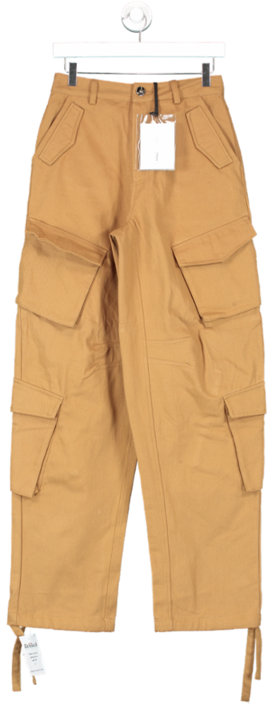 maniere de voir Brown High Waisted Cargo Pants In Tan UK 8