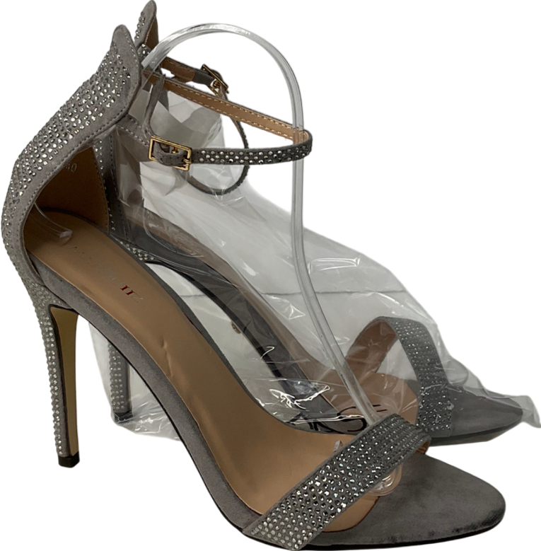 marquiiz Metallic Diamonte Heels UK 7 EU 40 👠