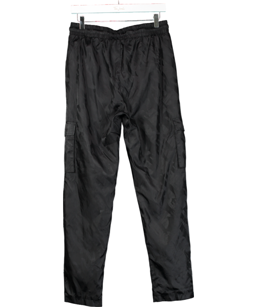 trapstar Black Patterned Satin Cargo Trousers UK S