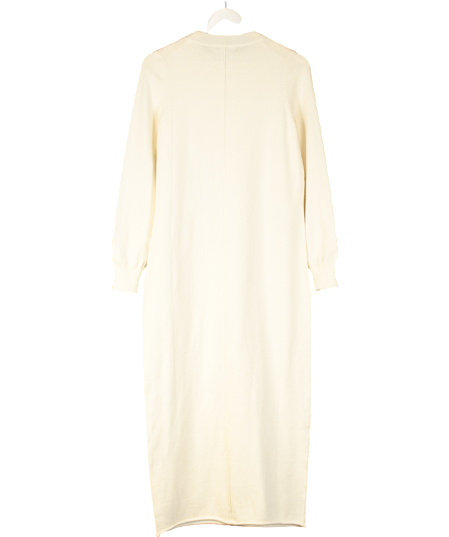 BOA Cream Cashmere Blend Column Maxi Dress UK XS