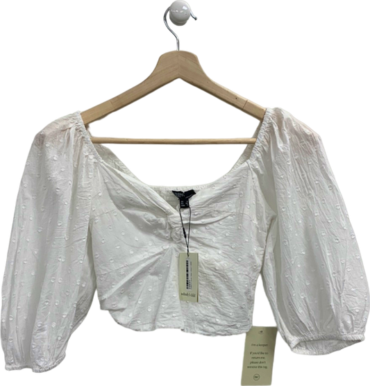 Nobody's Child White Ruched Top UK 6