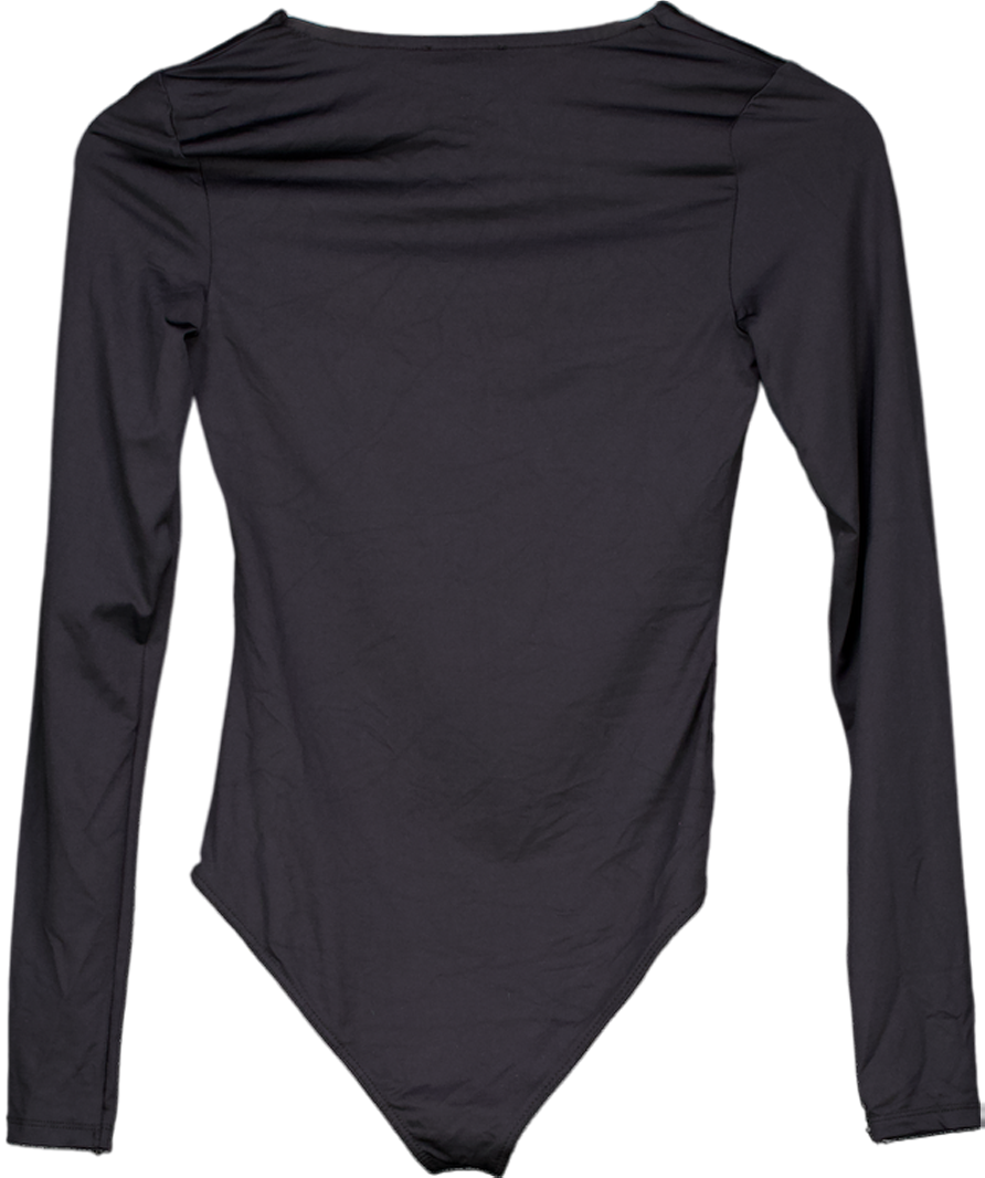 Stradivarius Black Seamless Long-sleeved Bodysuit UK S