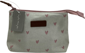 Sophie Allport Beige Heart Canvas Makeup Bag Small One Size