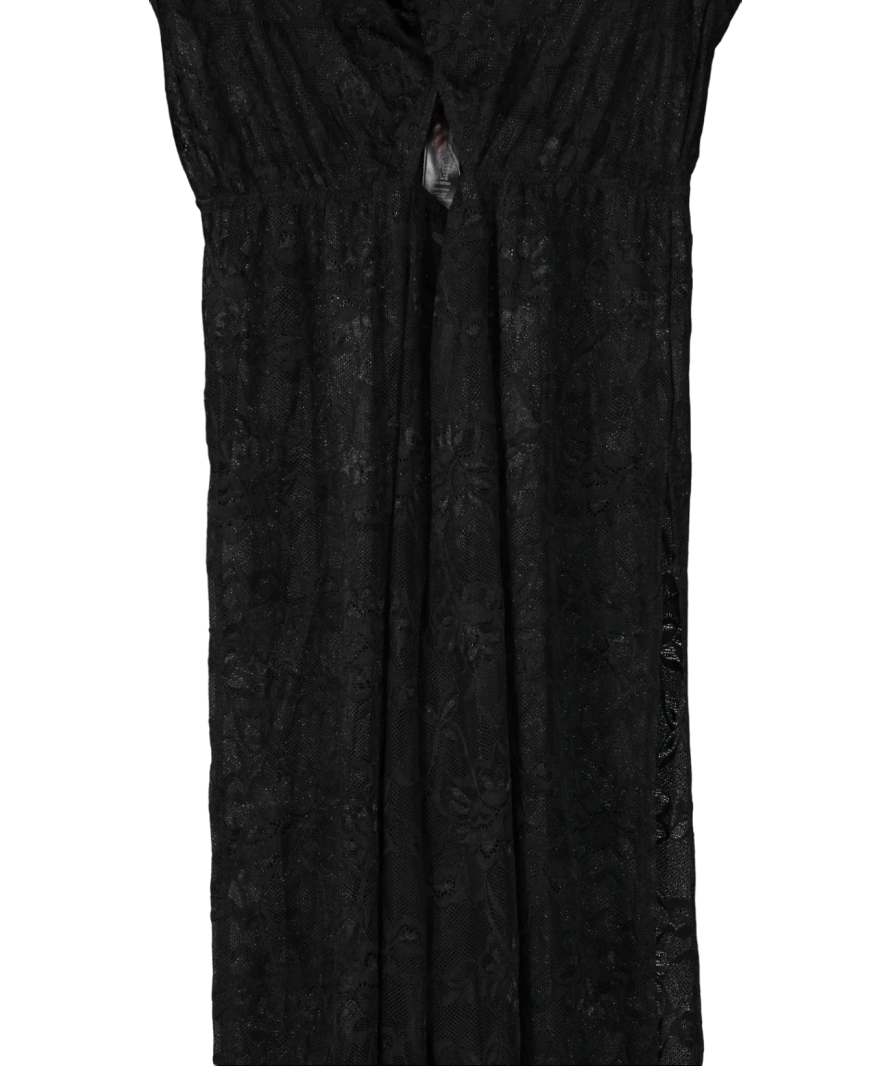 Ann Summers Black Lace Floral Print Jumpsuit UK S