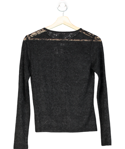 All Saints Black Edana Lace Top UK 10