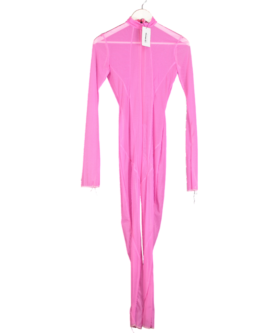 Mah-Jing Wong Pink Mesh Jumpsuit UK XS/S