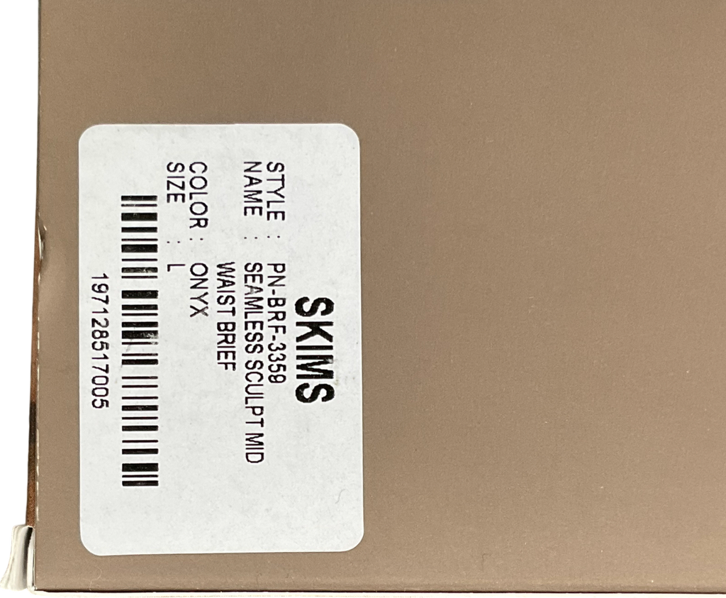 SKIMS Black Seamless Sculpt Mid Waist Brief In Onyx UK L