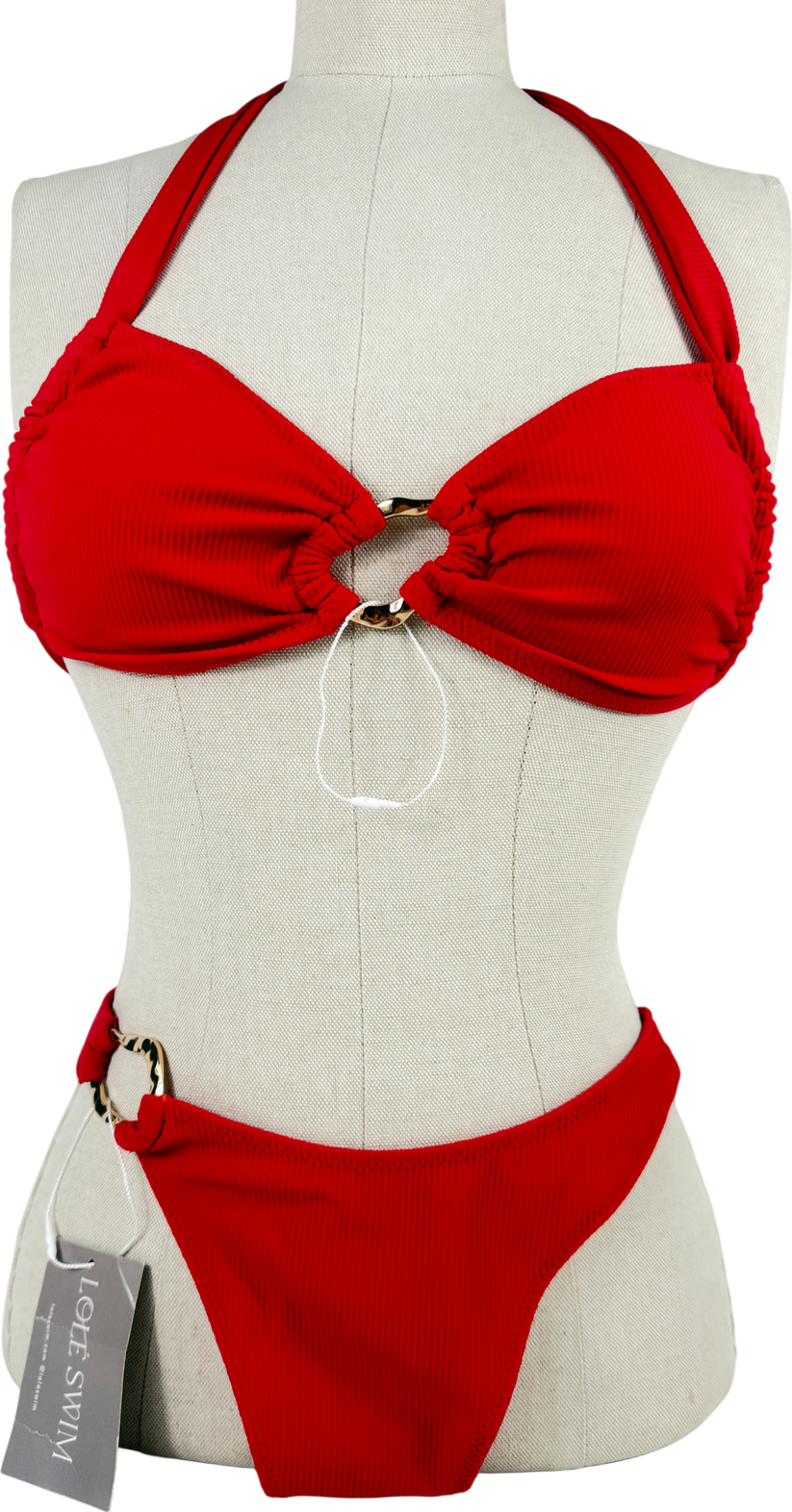 Lole swim Red Ribbed Bikini UK S/M