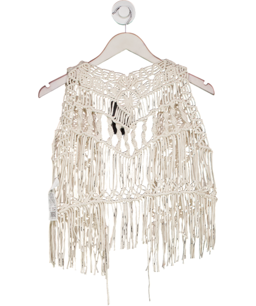 ASOS White Knitted Crochet Waistcoat UK S