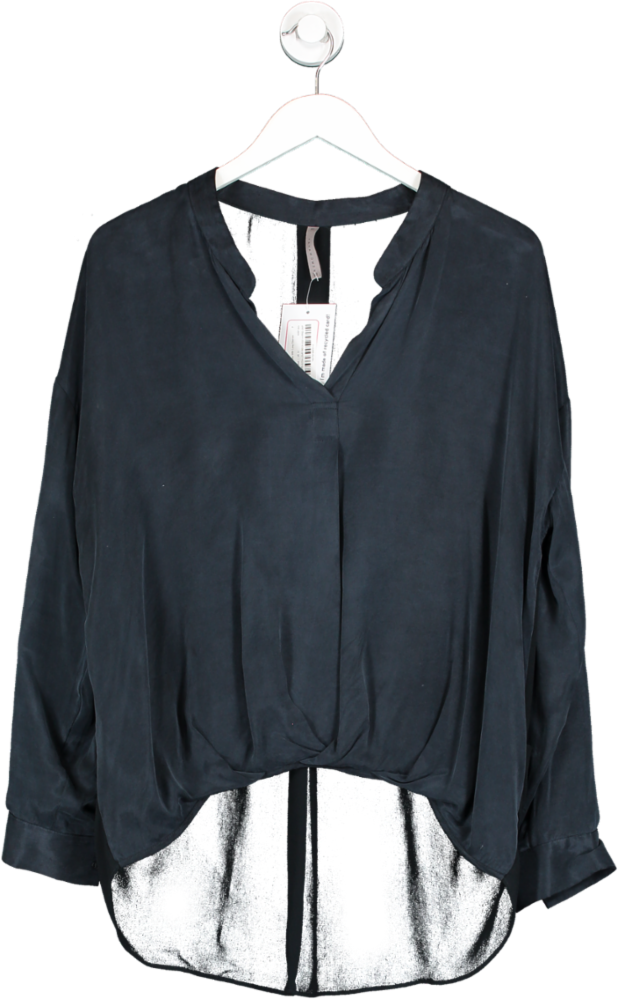 Yaya Women Blue Soft Tunic Blouse With Long Sleeves UK 12