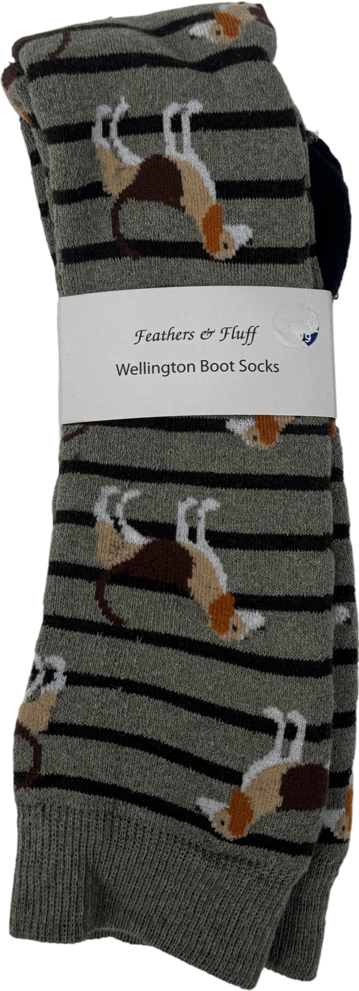 Feathers & Fluff Green Wellington Boot Socks One Size