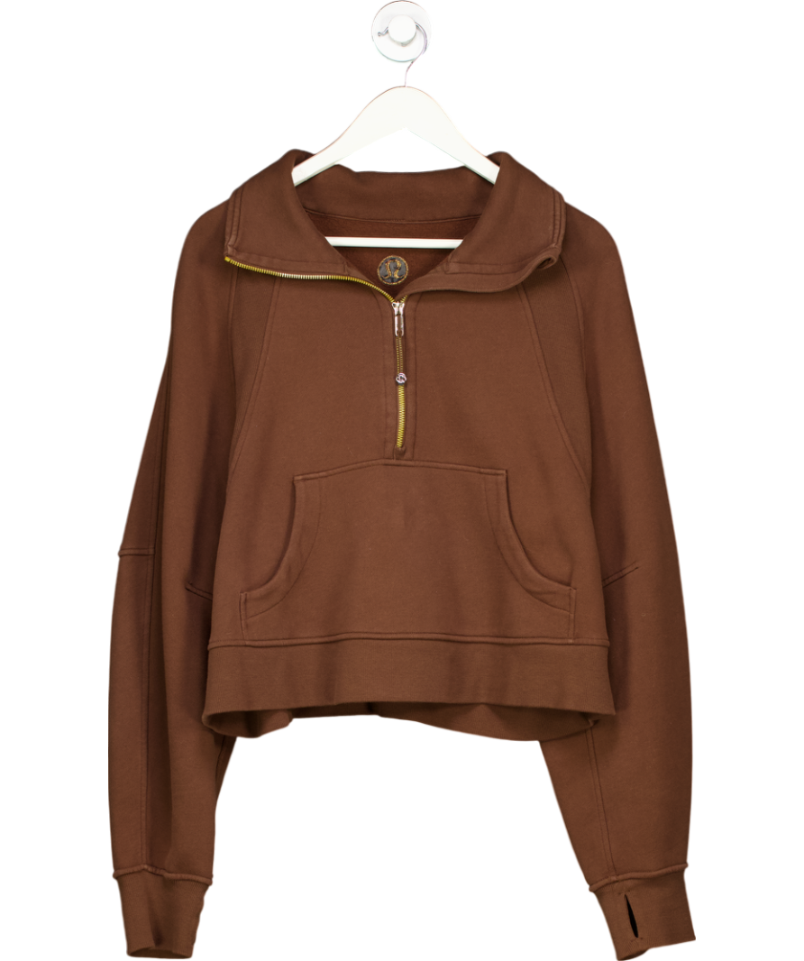 Lululemon Brown 1/2 Zip Long Sleeve Sweatshirt UK 10
