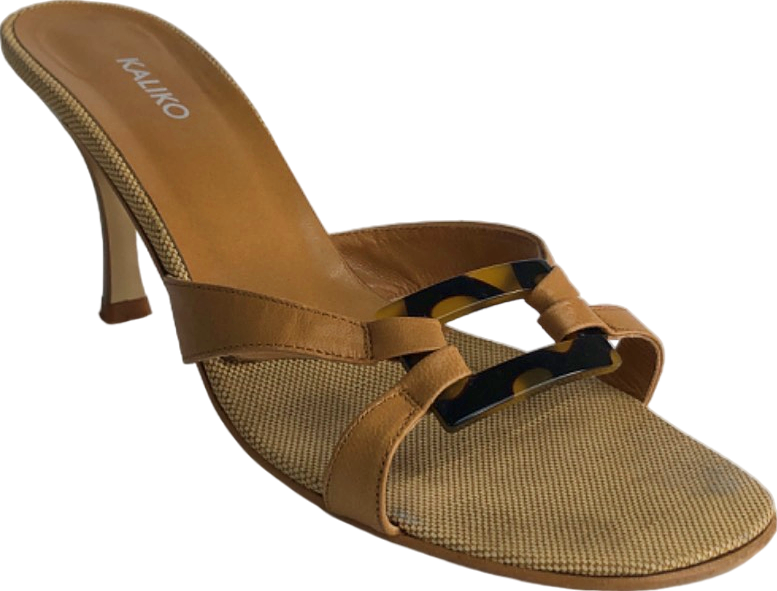 Kaliko Beige Leather Heeled Sandals EU 39