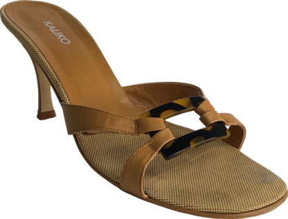 Kaliko Beige Leather Heeled Sandals EU 39