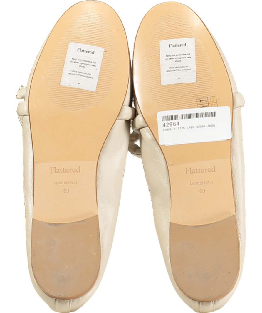 Flattered Beige Polly Flat Leather Pumps UK 7 EU 40 👠