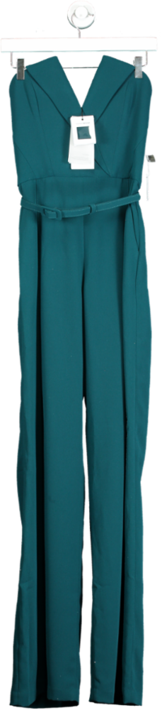 Nadine Merabi Teal Strapless Jumpsuit UK 8