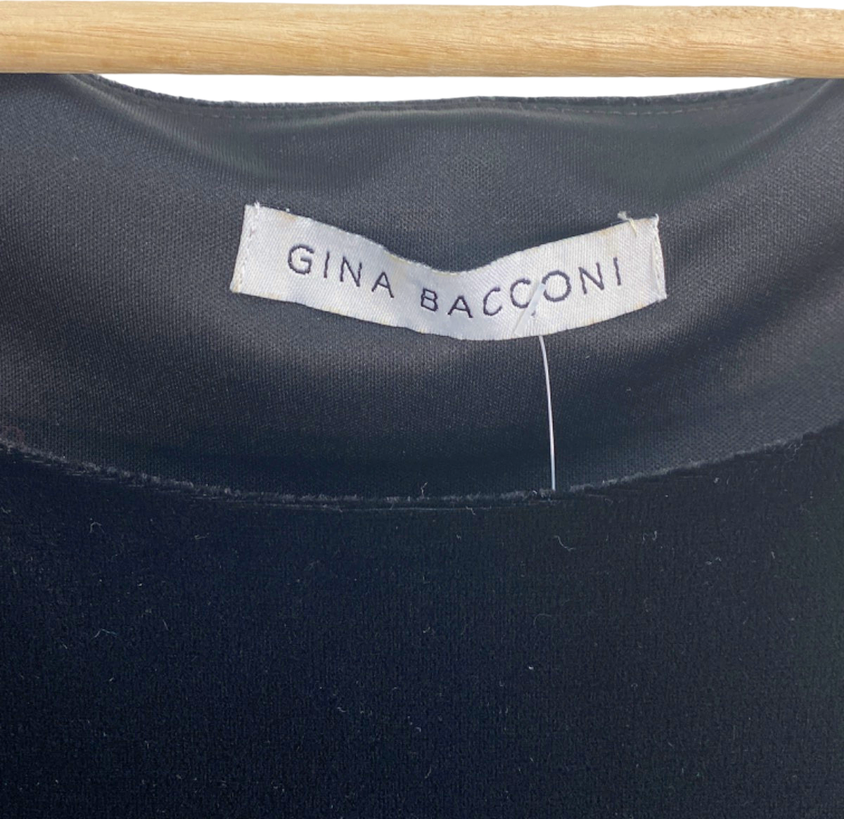 Gina Bacconi Black Velvet Sleeveless Shift Dress UK 18