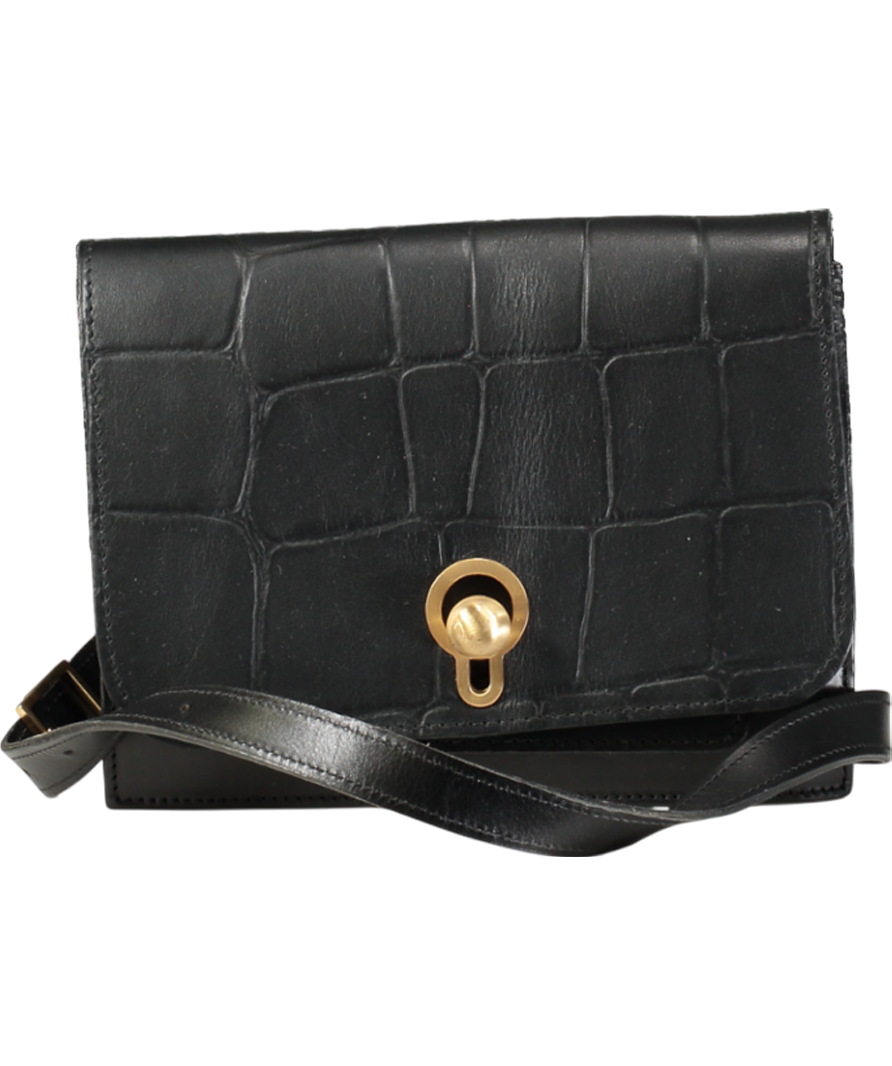 danielle foster Black Croc Charlie Box Bag