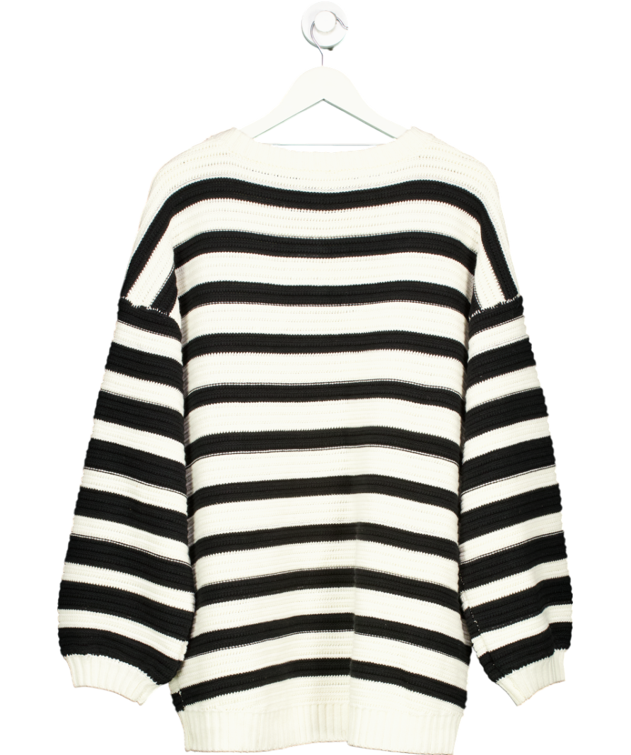Free People Black Links Striped Pullover UK L