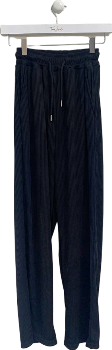 JW Black Ribbed Lounge Trousers UK M