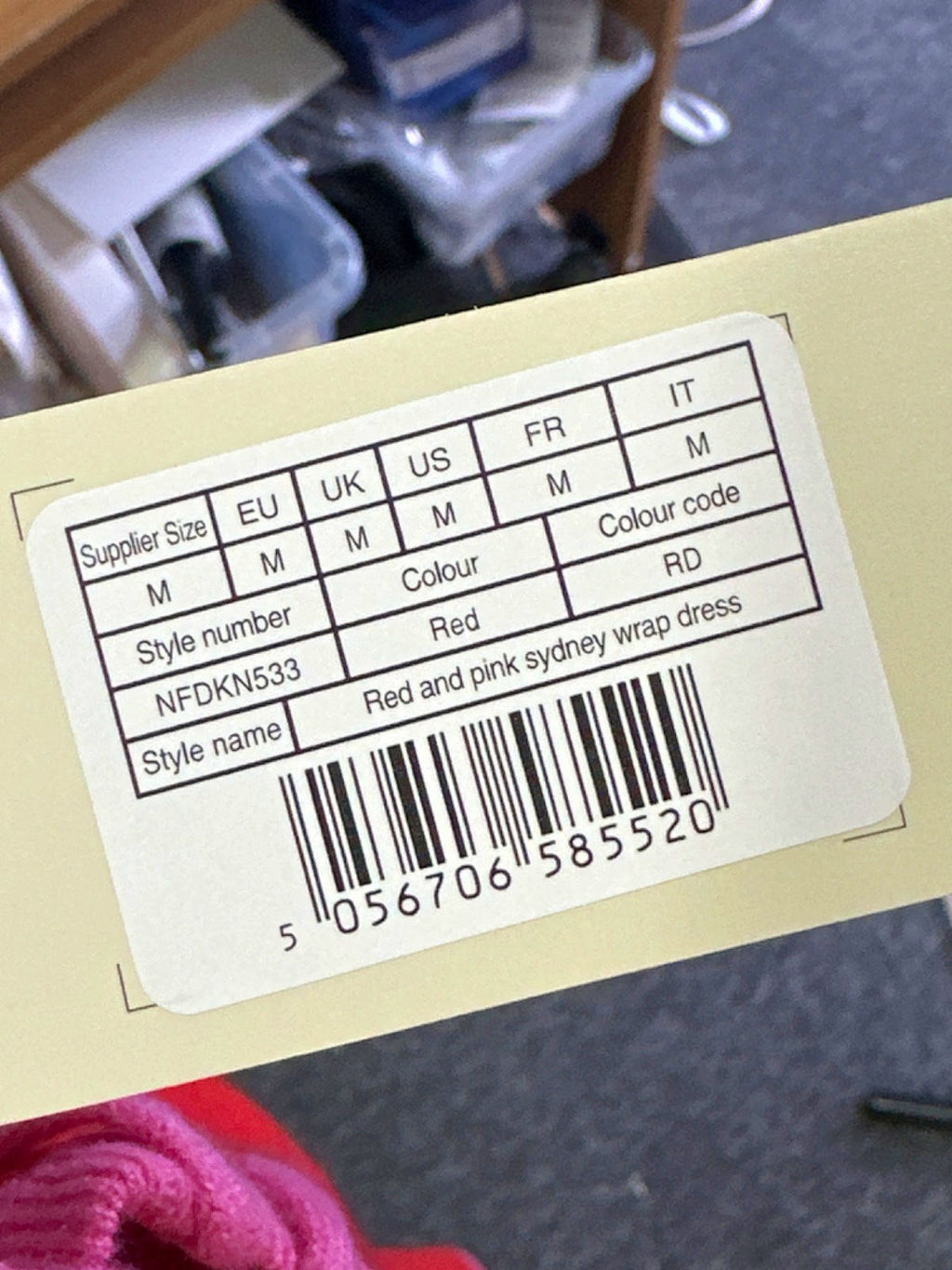 Never Fully Dressed Red and Pink Sydney Wrap Dress UK M