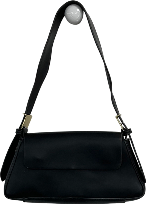 ZARA Black Small Leather Look Shoulder Bag