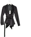 Karen Millen Black Wool Rich Satin Mix Peplum Jacket UK 6