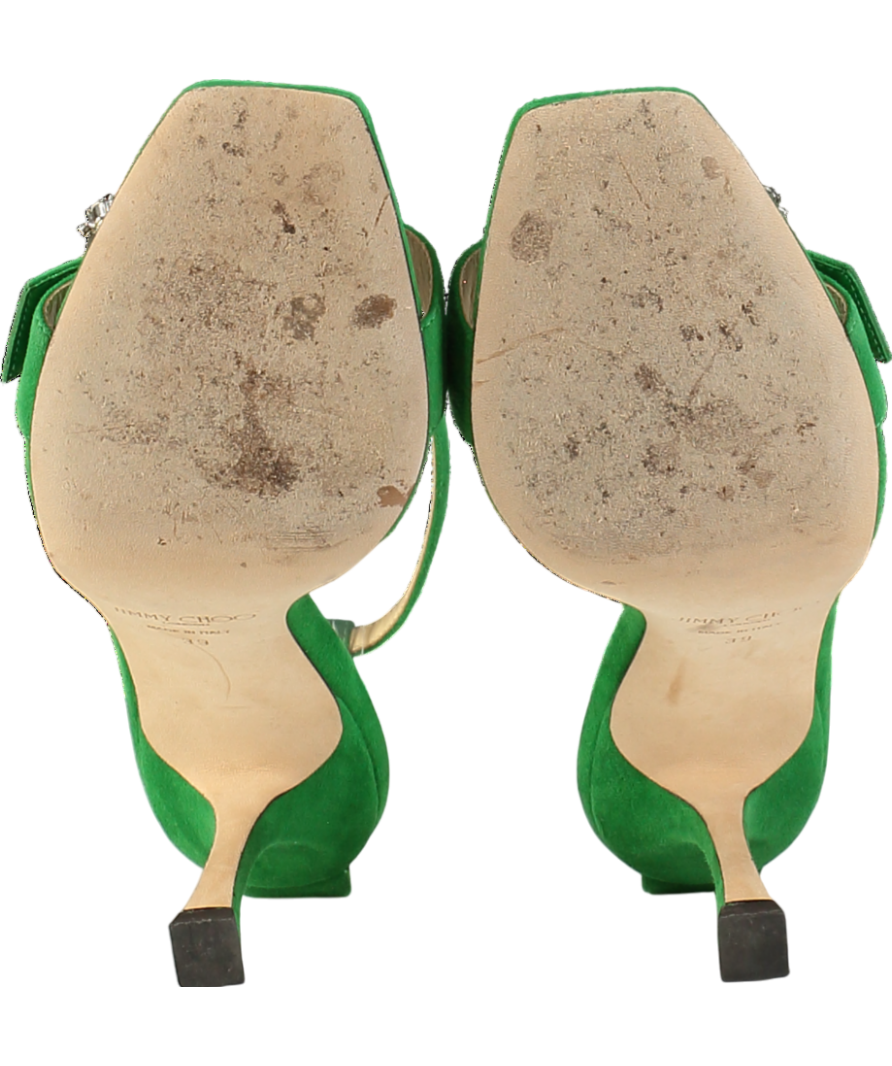 Jimmy Choo Green Marsai 90 Suede Sandal UK 6 EU 39 👠