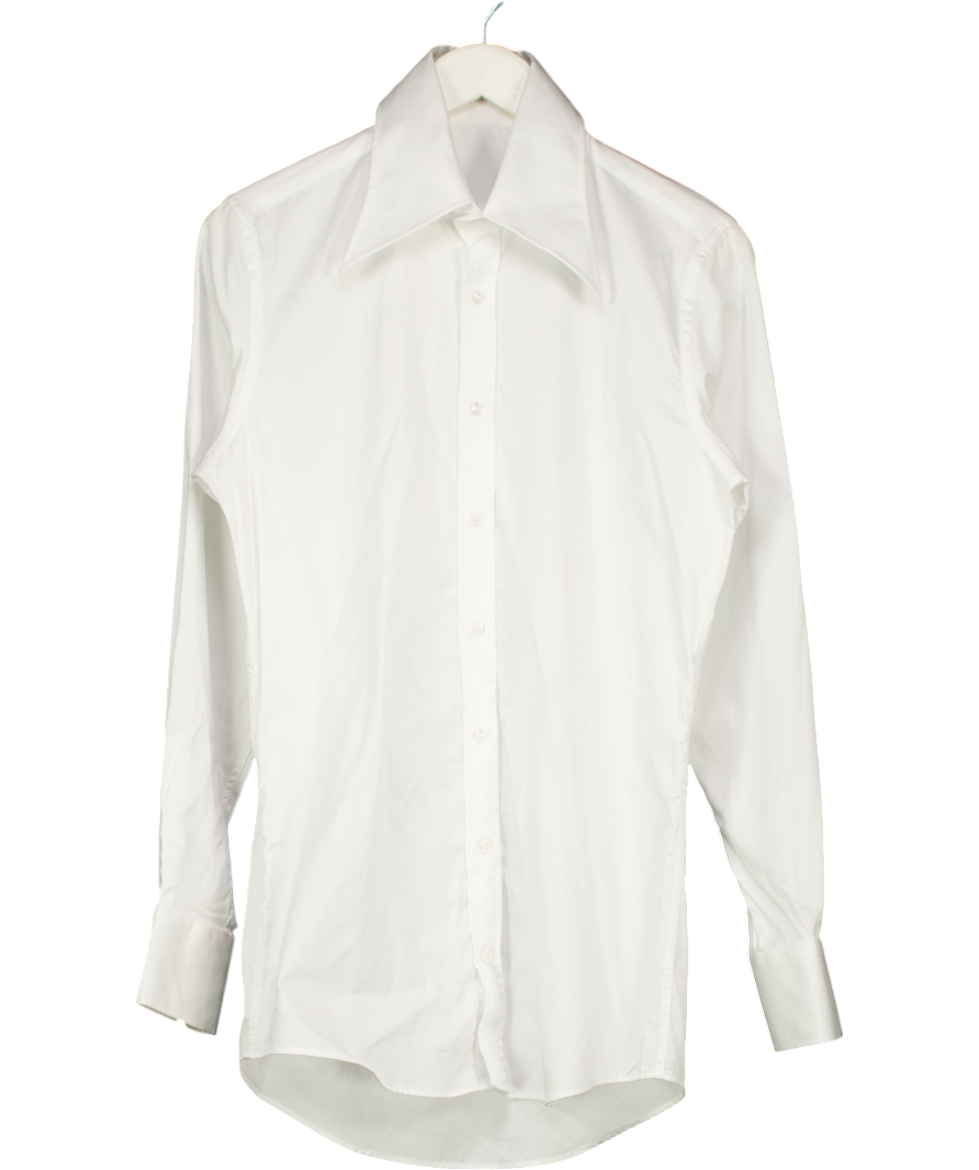 White Classic Shirt With Extended Collar UK M