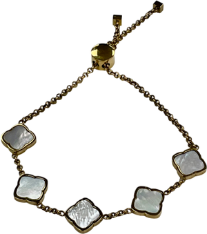 Abbott Lyon Metallic Multi Pearl Clover Bracelet (gold) One Size