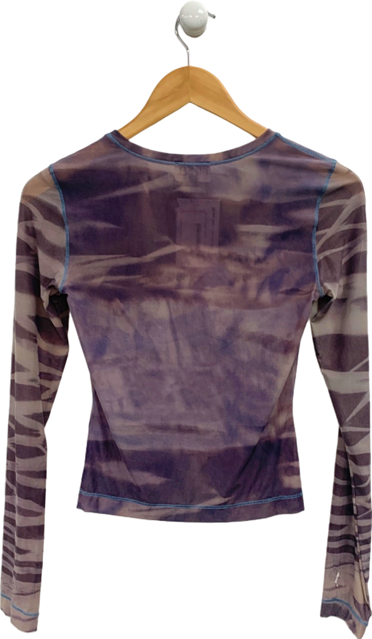 Diesel Grey Tie-Dye Long Sleeve Top UK S